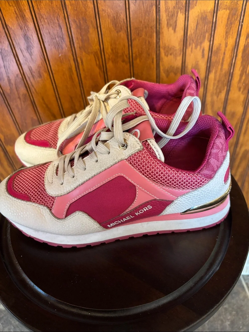 Michael Kors Women 6M Sneaker Pink and Cream Women's Sneakers -Like New